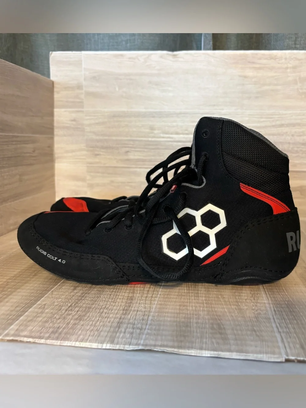 Rudis Colt 4.0 Live Wire Wrestling Shoes Black & Red Men’s Size 10